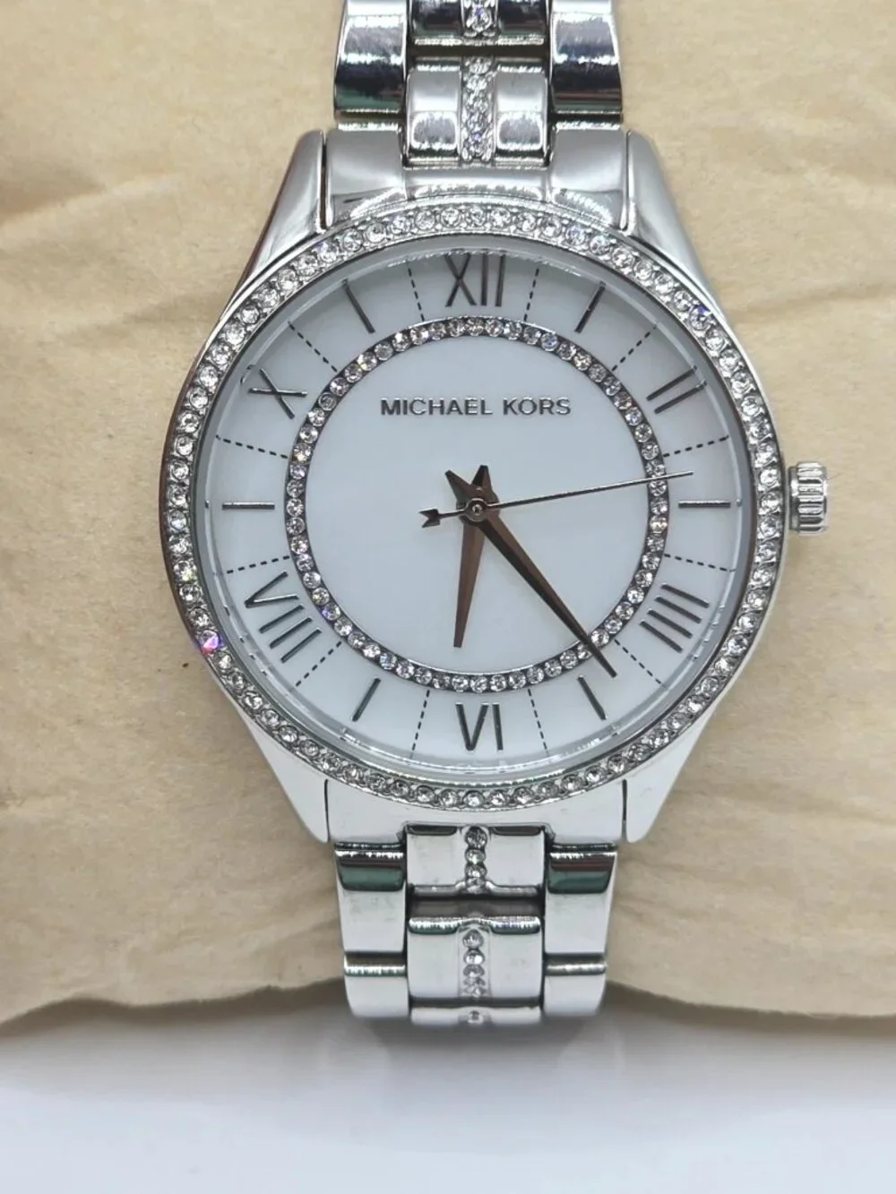 Michael Kors Mini Lauryn Women's Silver-Tone Watch MK3900 33mm